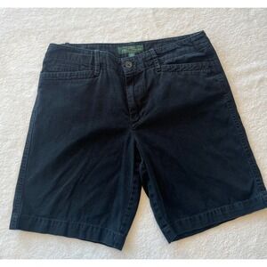 LRL Ralph Lauren Jeans Co Black Flat Front Casual Shorts Women Size 6